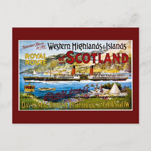 Royal Route of Scotland Summer Tours  Briefkaart (Voorkant)