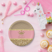 Royal Roze en gouden Bord 4 Baby shower, Verjaarda (Feest)