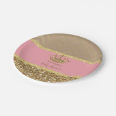 Royal Roze en gouden Bord 4 Baby shower, Verjaarda (Gekanteld)