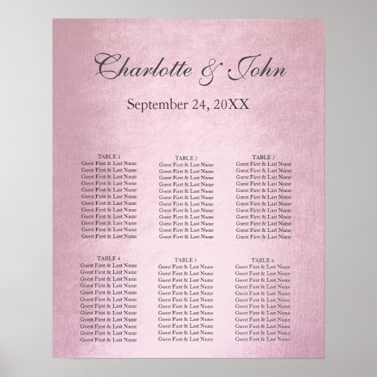 Royal Roze Rose Gold Grey Sey Chart Poste Poster (Voorkant)