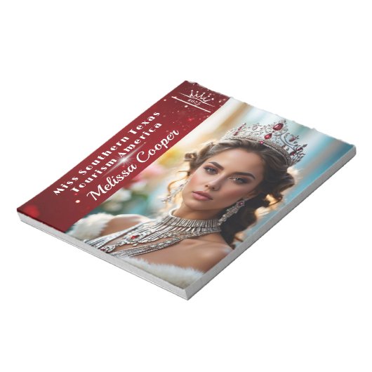 Royal Ruby Shimmer Pageant Autograph Pad Notitieblok (Linkerzijde)