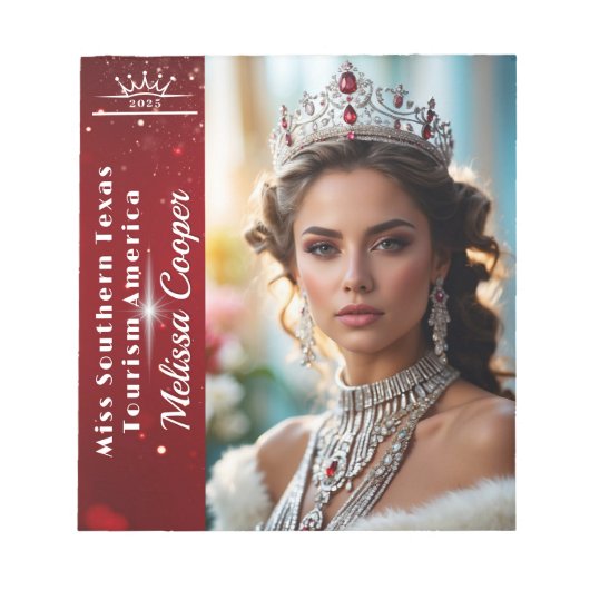 Royal Ruby Shimmer Pageant Autograph Pad Notitieblok (Voorkant)