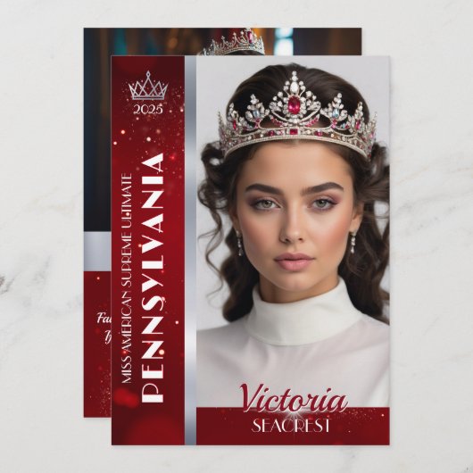 Royal Ruby Shimmer Pageant Autograph Photo Card Kaart (Voorkant / Achterkant)