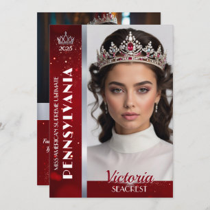 Royal Ruby Shimmer Pageant Autograph Photo Card Kaart