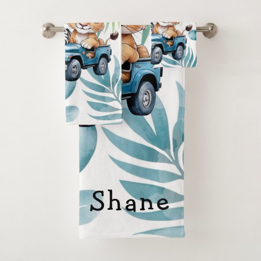 Royal Safari Ride Boy Baby shower Gift Bad Handdoek (Insitu)