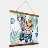 Royal Safari Ride Boy Baby shower Gift Hangend Wandkleed (Gebogen)