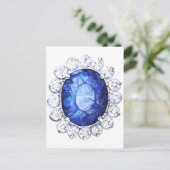 Royal Sapphire Original Waterverf Briefkaart (Staand voorkant)