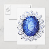 Royal Sapphire Original Waterverf Briefkaart (Voorkant / Achterkant)