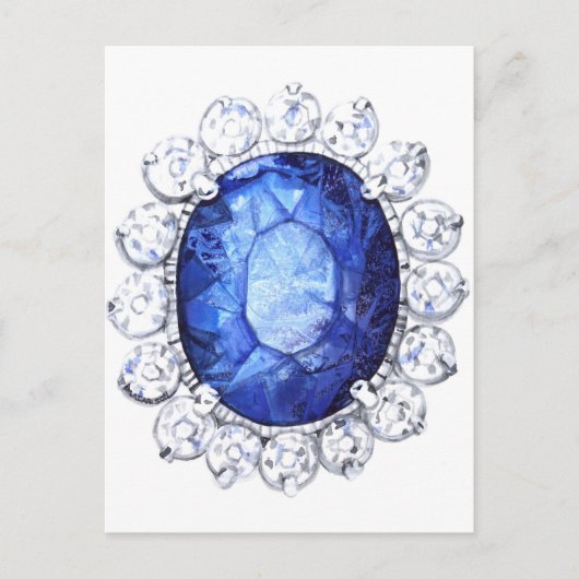 Royal Sapphire Original Waterverf Briefkaart (Voorkant)