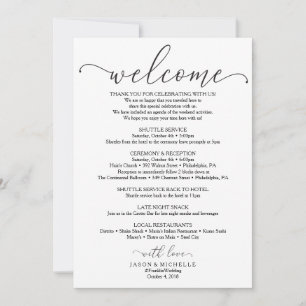 Royal Script Wedding Itinerary - Weddenschap Welzi Kaart