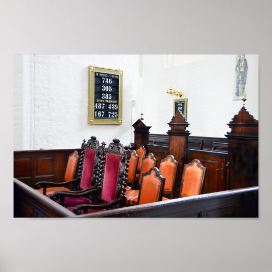 Royal Seating in Aarhus Cathedral, Denemarken Poster (Voorkant)