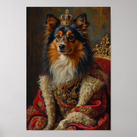Royal Shetland Sheepdog Portrait Poster (Voorkant)