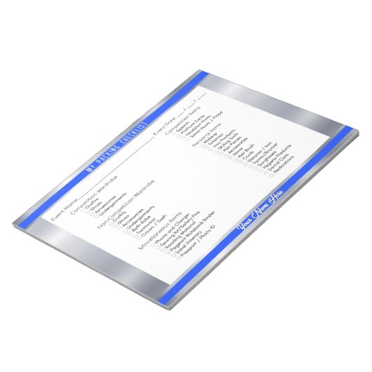 Royal Shine Aangepaste Pageant Checklist Notitieblok (Schuin)
