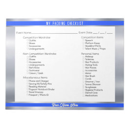 Royal Shine Aangepaste Pageant Checklist Notitieblok