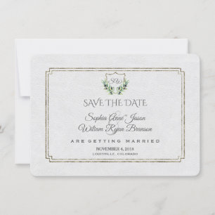 Royal Silver Crest Lush Greenery sparen de datum Save The Date