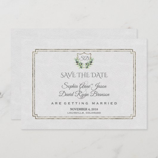 Royal Silver Crest Weelderig Groen Save The Date (Voorkant / Achterkant)
