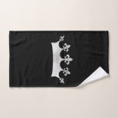 Royal Silver Crown on Black Handdoek (Handdoek)