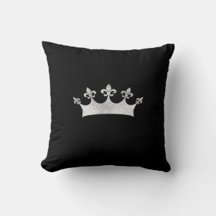 Royal Silver Crown on Black Kussen