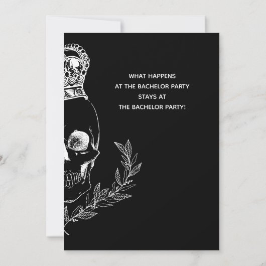 Royal Skull Bachelor Party Kaart (Achterkant)