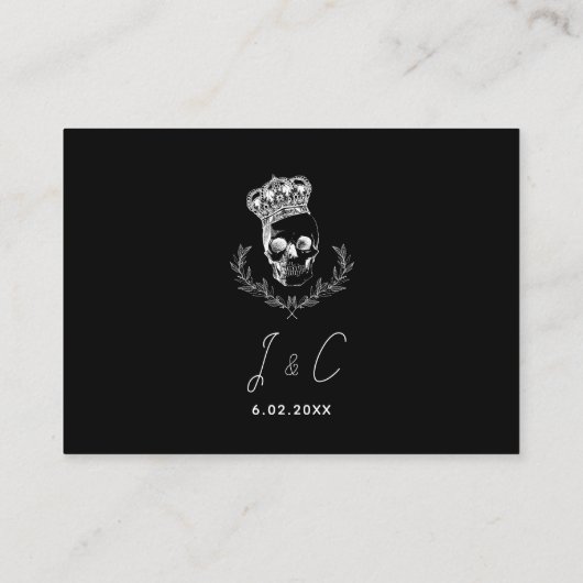 Royal Skull bruiloft details Informatiekaartje (Achterkant)