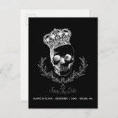 Royal Skull Save The Date Aankondigingskaart (Voorkant / Achterkant)