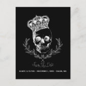 Royal Skull Save The Date Aankondigingskaart (Voorkant)