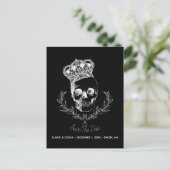 Royal Skull Save The Date Aankondigingskaart (Staand voorkant)