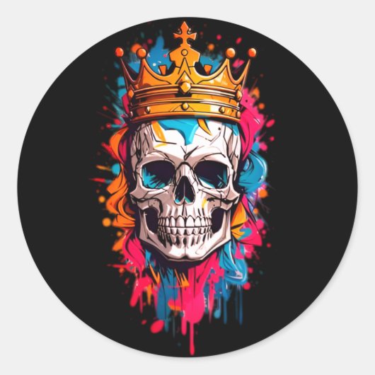 Royal Skull-Sticker Ronde Sticker (Voorkant)