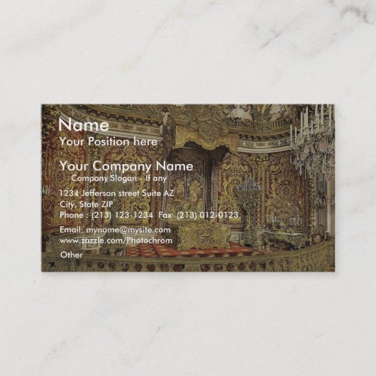 Royal slaapkamer, Herrenchiemsee Castle, Upper Bav Visitekaartje (Voorkant)