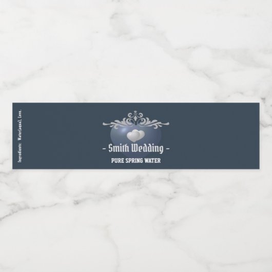 Royal Slate Bruiloft Gast Water Fles Labels Waterfles Etiket (Enkel label)