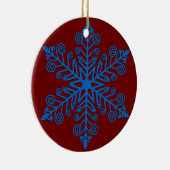Royal Snowburst — Blue Holiday Snowflake Keramisch Ornament (Rechts)