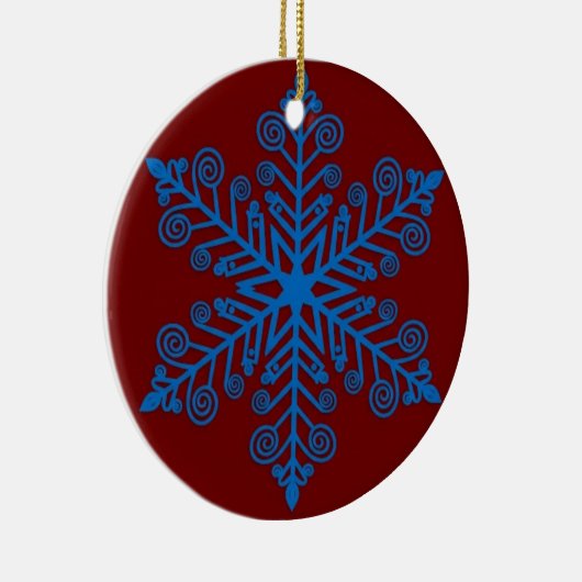 Royal Snowburst — Blue Holiday Snowflake Keramisch Ornament (Rechts)