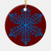 Royal Snowburst — Blue Holiday Snowflake Keramisch Ornament (Voorkant)