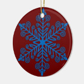Royal Snowburst — Blue Holiday Snowflake Keramisch Ornament (Links)