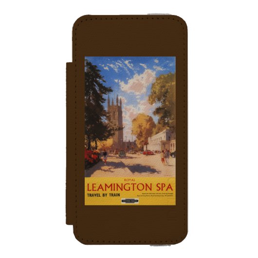 Royal Spa, Street Uitzicht British Railways Poster Incipio iPhone Portemonnee Hoesje (Voorkant Agenda)