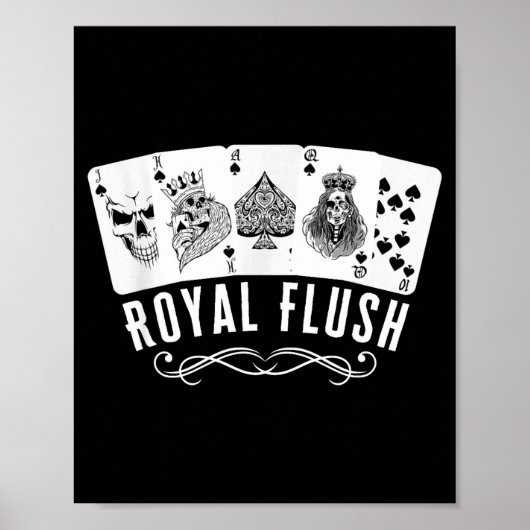 Royal Spade Flush Skeleton King Queen Spades Ker G Poster (Voorkant)