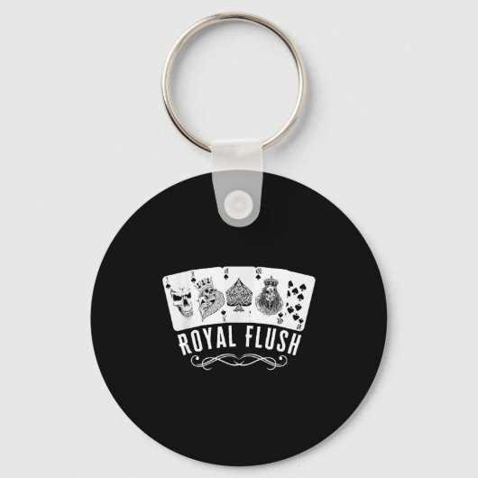 Royal Spade Flush Skeleton King Queen Spades Ker G Sleutelhanger (Voorkant)