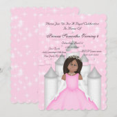 Royal Sparkle Princess Birthday Party Invitation Kaart (Voorkant / Achterkant)