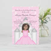 Royal Sparkle Princess Birthday Party Invitation Kaart (Staand voorkant)