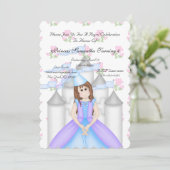 Royal Sparkle Princess Birthday Party Invitation Kaart (Staand voorkant)