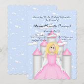 Royal Sparkle Princess Birthday Party Invitation Kaart (Voorkant / Achterkant)