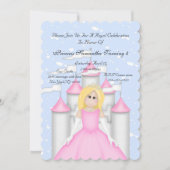 Royal Sparkle Princess Birthday Party Invitation Kaart (Voorkant)
