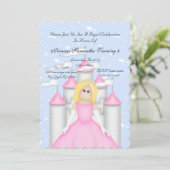 Royal Sparkle Princess Birthday Party Invitation Kaart (Staand voorkant)