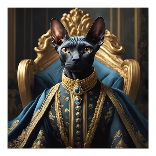 Royal Sphynx Kat Portret Foto Print Art Foto Afdruk (Voorkant)
