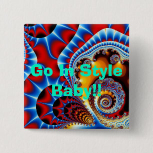 Royal Spiral Effect, ga in Stijlvolle Baby! Vierkante Button 5,1 Cm