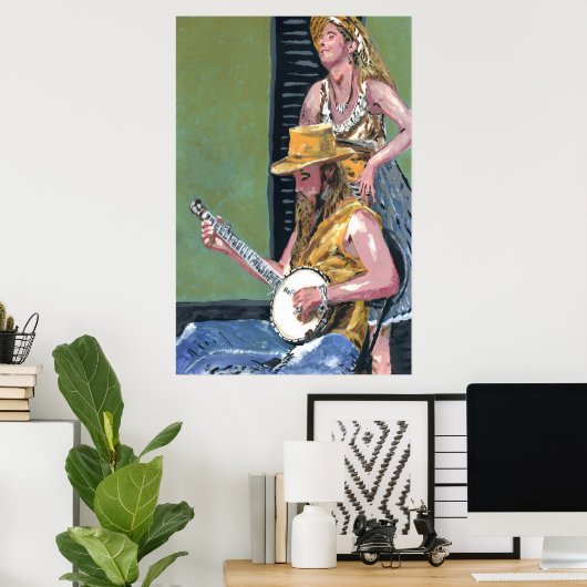 Royal St. Banjo Player Poster (Thuiskantoor)