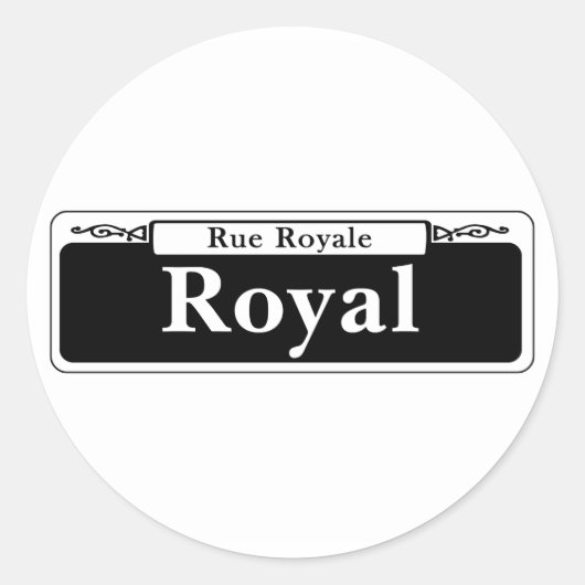 Royal St., New Orleans Street Sign Ronde Sticker (Voorkant)