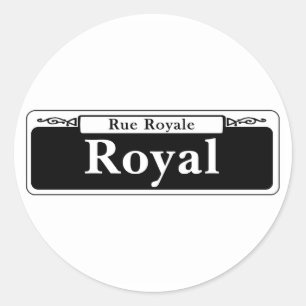 Royal St., New Orleans Street Sign Ronde Sticker