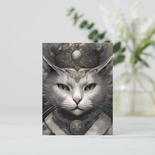 Royal Steampunk Cat Briefkaart (Staand voorkant)
