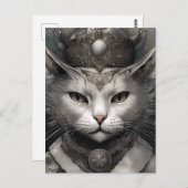 Royal Steampunk Cat Briefkaart (Voorkant / Achterkant)